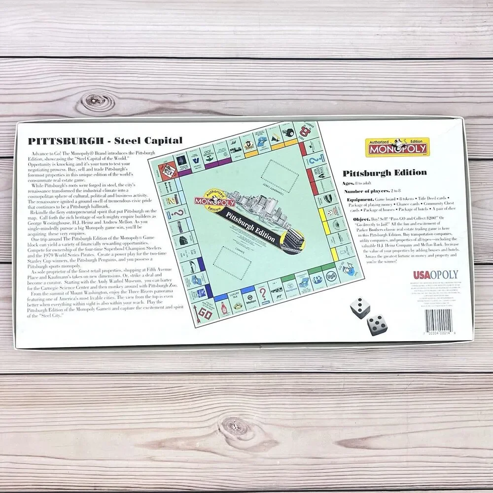 VTG Monopoly Pittsburgh PA Edition Board Game 1996 USAopoly by Hasbro New/Opened